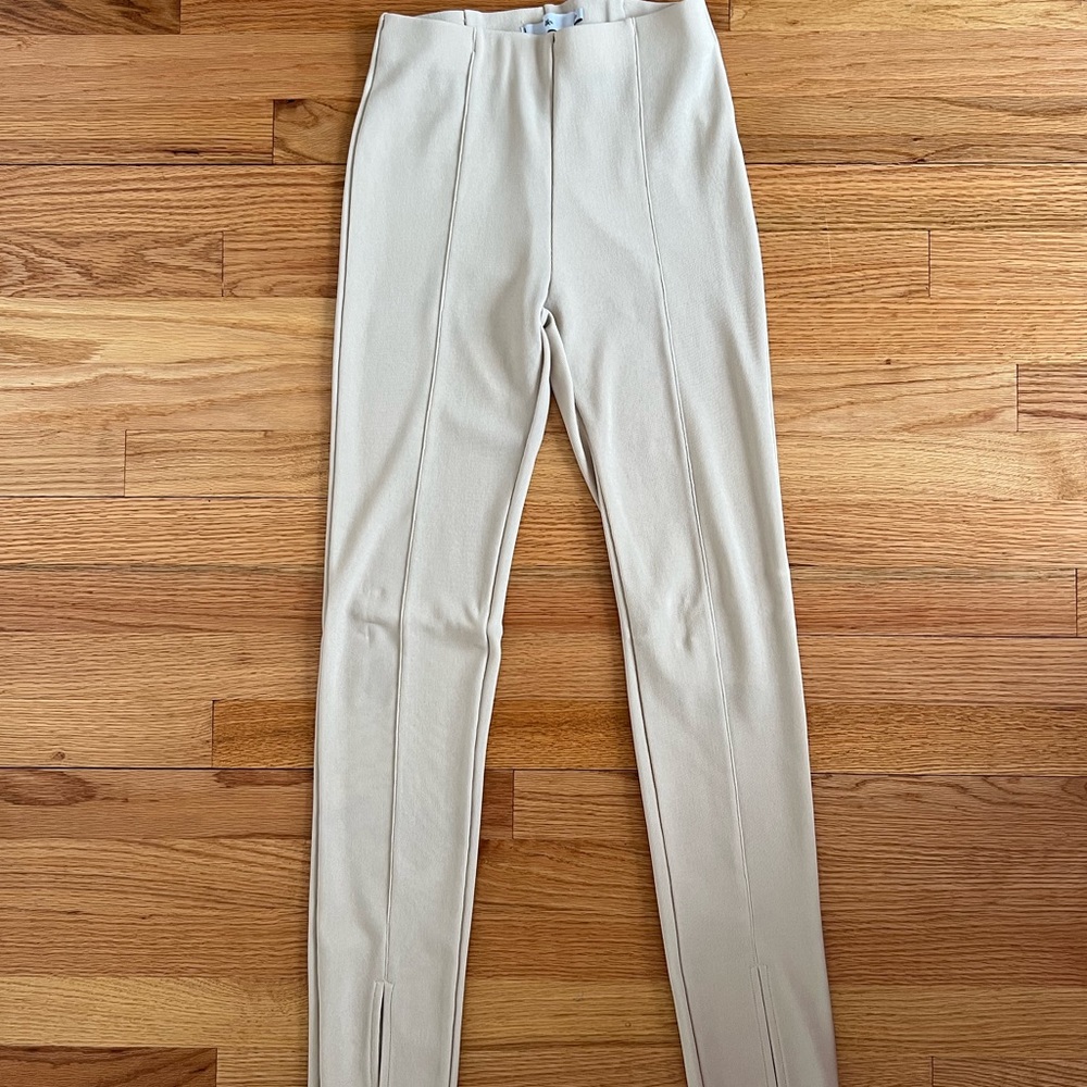 Adika Luxe Front Slit Pants, Beige